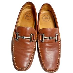 1901 Men's Brown Leather Horsebit Loafers Sz 8.5 M06516